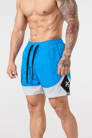 Men's YoungLA 109 Retro Shorts Blue | 319-MUKNIX