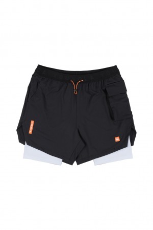 Men's YoungLA 121 Performance Line Compression Shorts Black | 284-LYRIDS