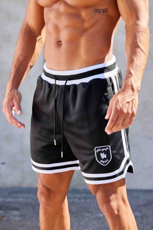 Men's YoungLA 133 Home Plate Shorts Black | 509-VIJCXY