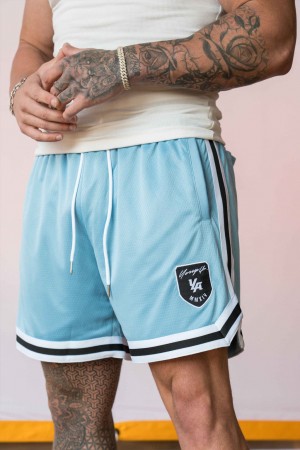 Men's YoungLA 133 Home Plate Shorts Blue | 649-SEYVZH