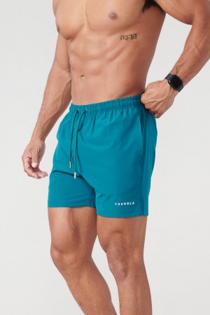 Men's YoungLA 140 Night Swim Shorts Turquoise | 240-EJFTLA