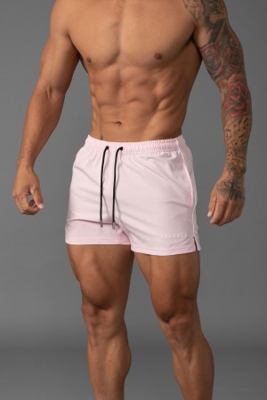 Men's YoungLA 143 Short Short Swim Shorts Pink | 864-GSMPNT