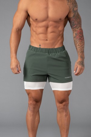 Men's YoungLA 144 Peak Velocity Compression Shorts Green | 475-NORVWX