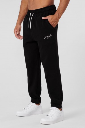 Men's YoungLA 219 Chill Cloud Jogger Black | 219-KIZMBH