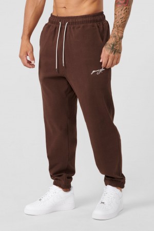 Men's YoungLA 219 Chill Cloud Jogger Brown | 906-XHWBRE