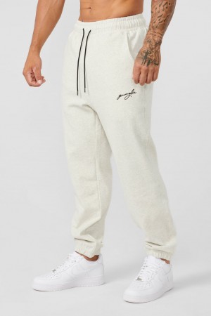 Men's YoungLA 219 Chill Cloud Jogger Cream | 594-AZUWOJ