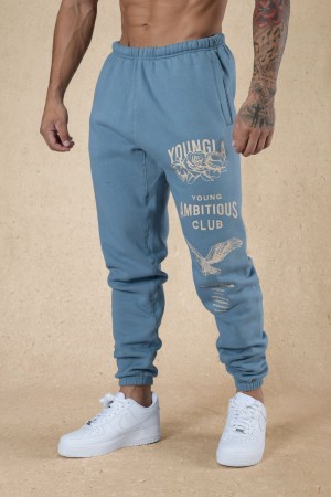 Men's YoungLA 233 The Immortal Fall 22" Jogger Blue | 268-TLFIQP