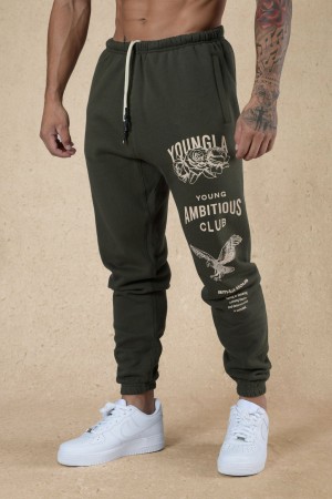 Men's YoungLA 233 The Immortal Fall 22" Jogger Olive | 423-CJFVHE