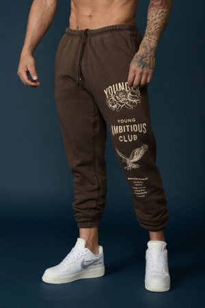 Men's YoungLA 233 The Immortal Jogger Brown | 609-JBYADE