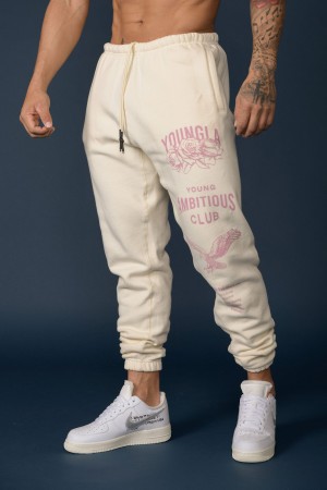 Men's YoungLA 233 The Immortal Jogger Cream | 027-LYTVEM