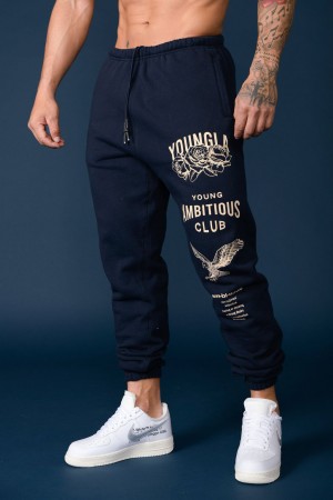 Men's YoungLA 233 The Immortal Jogger Navy | 627-HOUQKT