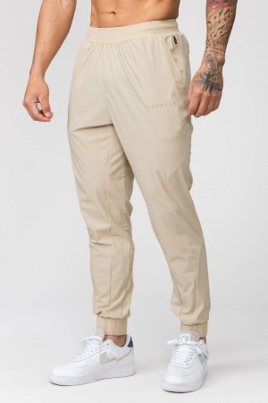 Men's YoungLA 237 Nylon Training Jogger Beige | 529-MSJKGP