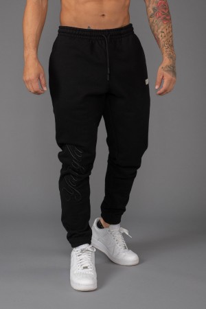 Men's YoungLA 245 Autograph Jogger Black | 208-GQWHSB