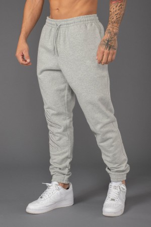 Men's YoungLA 245 Autograph Jogger Grey | 829-BGHRXE