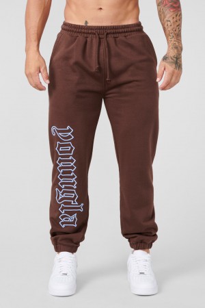 Men's YoungLA 256 Anthem Jogger Burgundy | 209-JFYISU