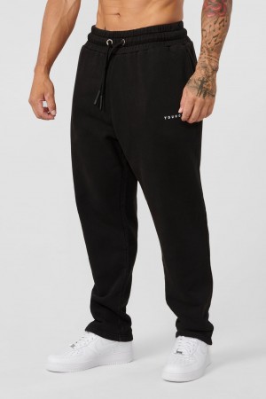 Men's YoungLA 261 Old School No Cuff Jogger Black | 310-NLFDKW