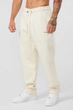 Men's YoungLA 261 Old School No Cuff Jogger Cream | 752-NSTDEA