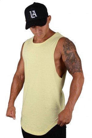 Men's YoungLA 308 Muscle Tanks Yellow | 865-DRIPSU