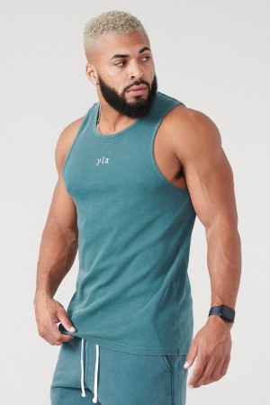 Men's YoungLA 310 San Diego Tanks Blue | 823-IVKHYT