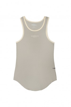 Men's YoungLA 313 Rocket Rib Tanks Grey | 370-HOQYIV