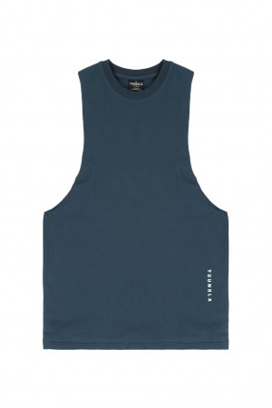 Men's YoungLA 317 Delt Tanks Blue | 306-YLGXDZ