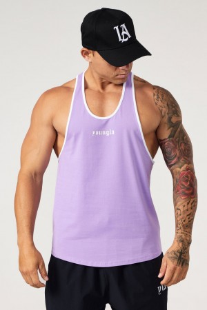 Men's YoungLA 322 Golden Era Tanks Purple | 542-QZEMLN