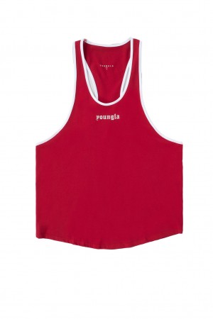 Men's YoungLA 322 Golden Era Tanks Red | 410-GPLXCA