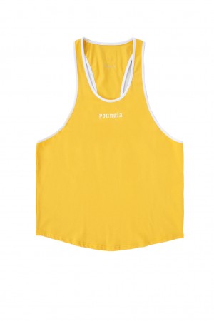 Men's YoungLA 322 Golden Era Tanks Yellow | 701-MRLQAK