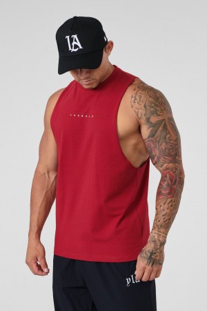 Men's YoungLA 323 Autograph Delt Tanks Red | 359-QMBYRK