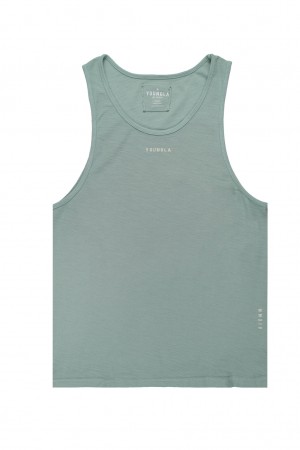 Men's YoungLA 325 Marine Slub Tanks Green | 357-QNDHRI