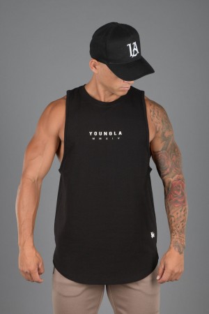 Men's YoungLA 326 Elemental Tanks Black | 892-OKVHUZ