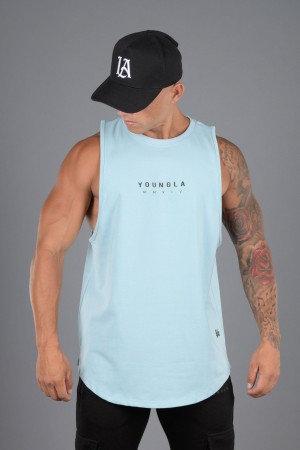 Men's YoungLA 326 Elemental Tanks Sky Blue | 346-RJXFWD