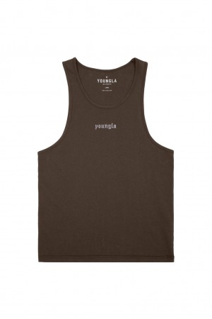 Men's YoungLA 339 Earthy Collection - Tanks Chocolate | 326-EWUJTD