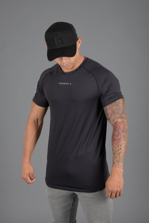 Men's YoungLA 440 Performance Line Short Sleeve Shirts Black | 092-YKCOLX