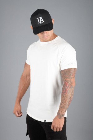 Men's YoungLA 442 Ultimate Hybrid Tee T Shirts White | 859-QPHCSE