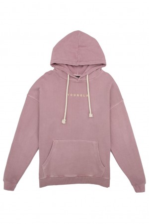 Men's YoungLA 513 Skylines Hoodie Rose | 206-RXMCDZ