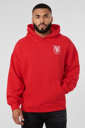 Men's YoungLA 564 Gems Hoodie Red | 613-RQIXPB