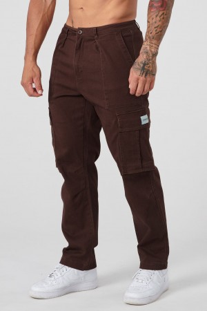 Men's YoungLA 627 Convoy Cargo Pants Chocolate | 025-TMXVLA