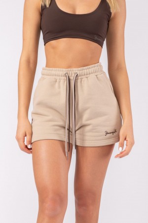 Women's YoungLA W107 Triple String Shorts Beige | 052-UJAGLC