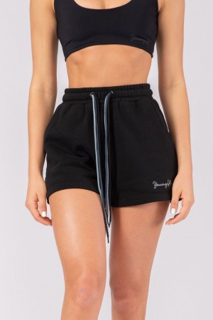 Women's YoungLA W107 Triple String Shorts Black | 719-XBICYE