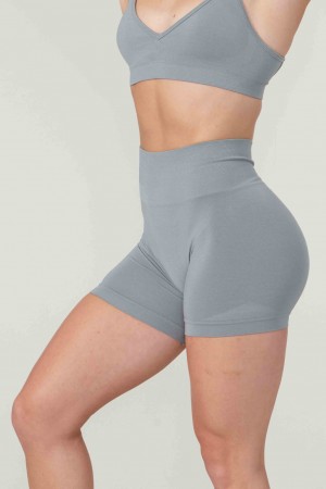 Women's YoungLA W120 - Core Seamless Shorts Grey | 302-ZQXAGU