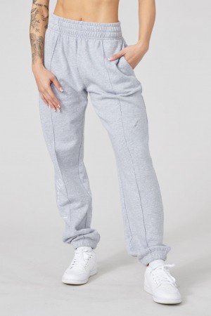 Women's YoungLA W202 Script 2.0 Joggers Grey | 376-QIXGHM