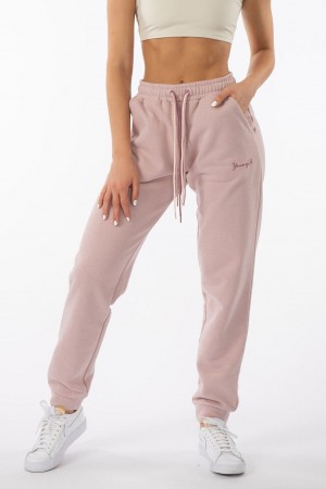 Women's YoungLA W207 Triple String Joggers Pink | 543-GXDEUK