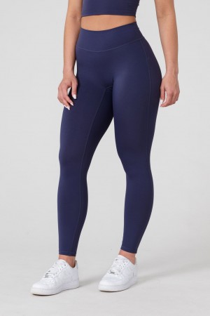 Women's YoungLA W209 Level Up Leggings Navy | 837-STZGMX