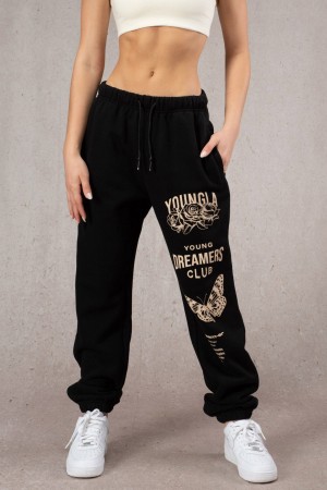 Women's YoungLA W211 Dreamers Joggers Black | 325-EHUIKV