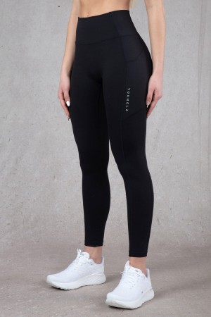 Women's YoungLA W214 Power Leggings Black | 283-NGOJQL