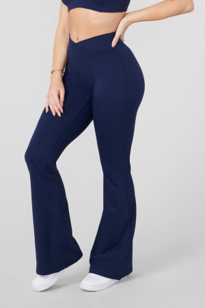 Women's YoungLA W215 Vital Flare Joggers Blue | 269-FJHKPC