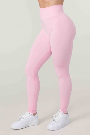 Women's YoungLA W220 - Core Seamless Leggings Pink | 428-NMACOW