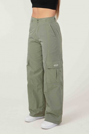 Women's YoungLA W222 Retro Cargo Joggers Grey | 749-YNKZGF