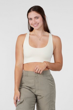 Women's YoungLA W306 OG Racerback 2.0 Bras Cream | 504-MXWEAU